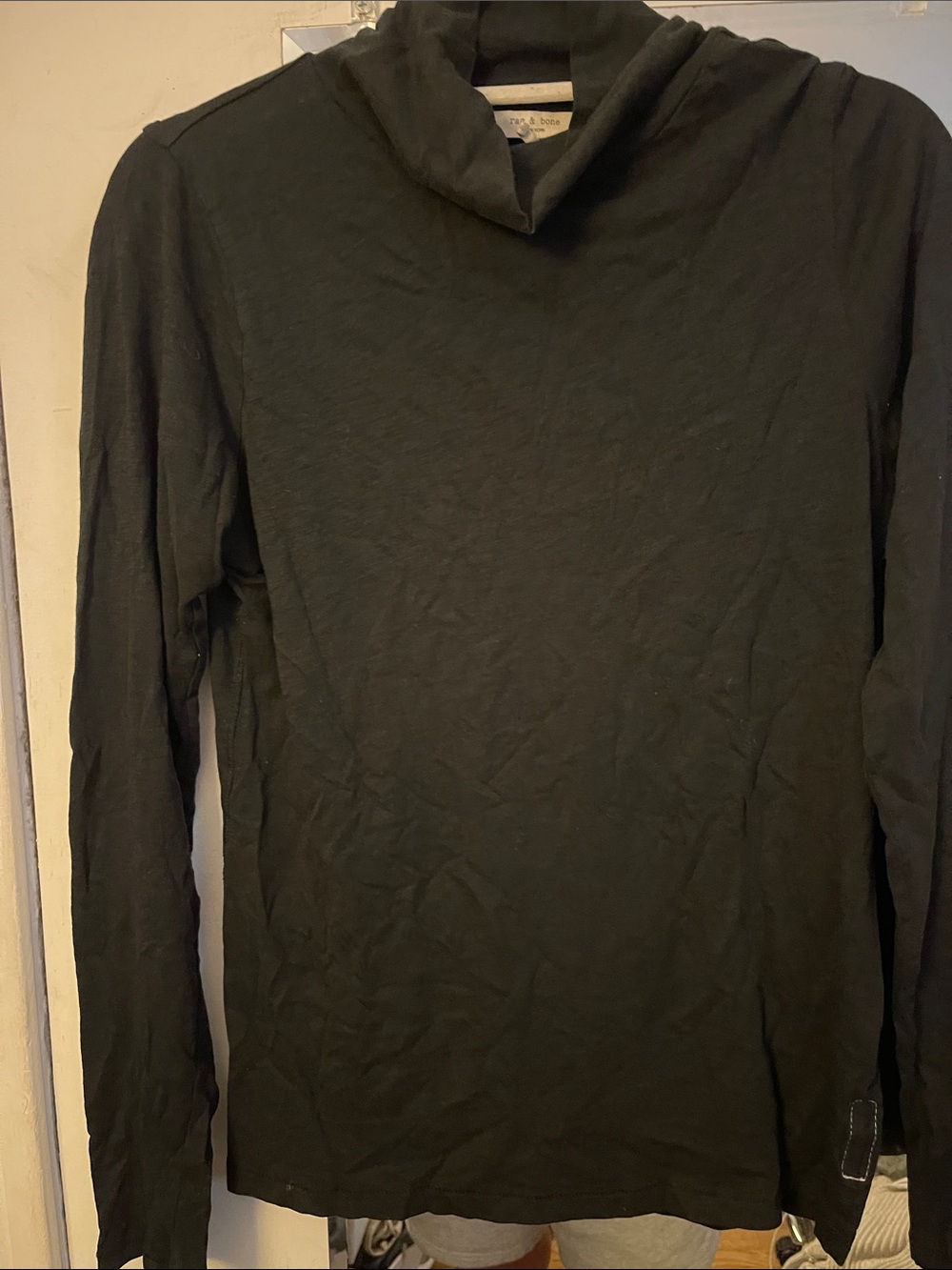 Rag n Bone Black Cotton Turtleneck